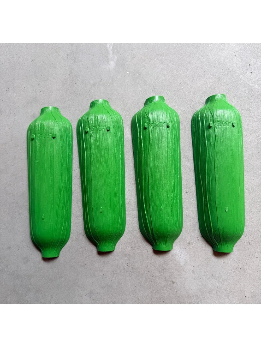 Retro Corn Cob Trays Holders Royal Green Plastic Vintage 1970s Set of 4